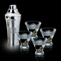 5 Piece Martini Set w/ 24 Oz. Rockport Shaker & 4 Brisbane Glasses